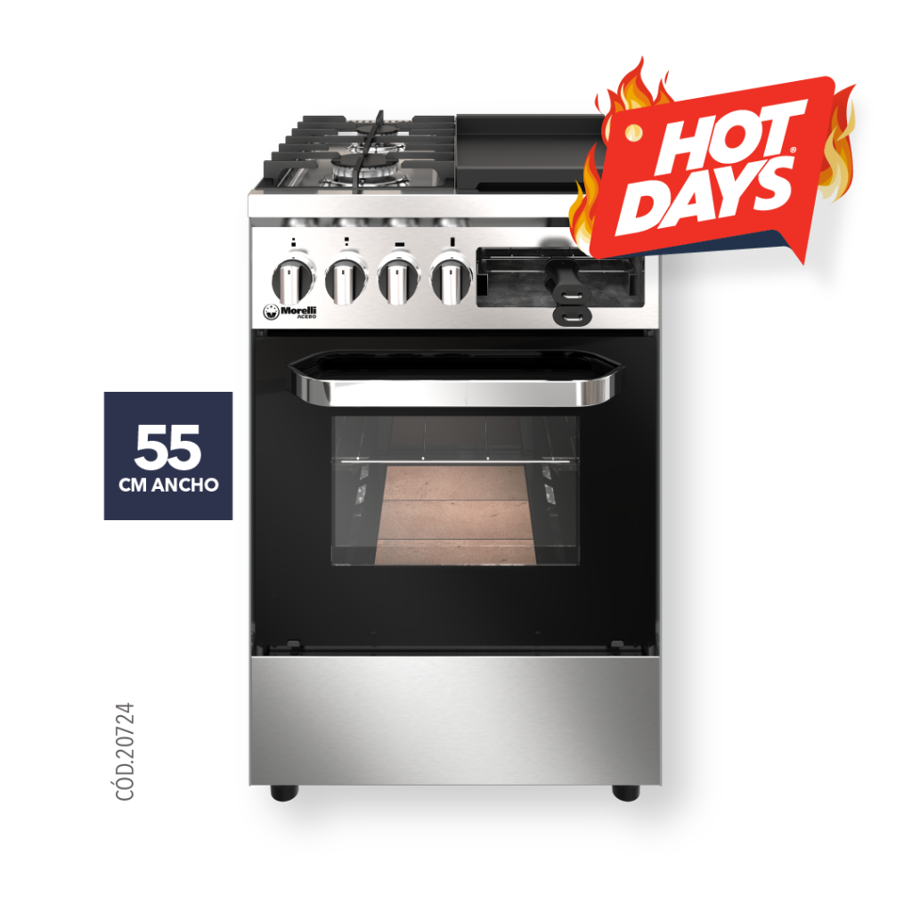 COCINA MORELLI ACERO EX 55/2H/MG